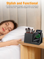 TopMade Wireless Charger with Pen Pencil Holder, Leather Mltifunctional Desk - Image 8