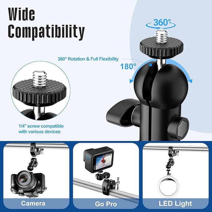 Overhead Camera Mount Rig, Adjustable Aluminum Tabletop Platform - Image 7