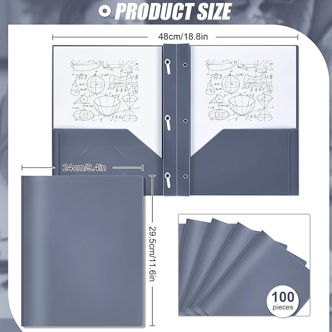 Lincia 100 Pcs Plastic Folders - Image 2