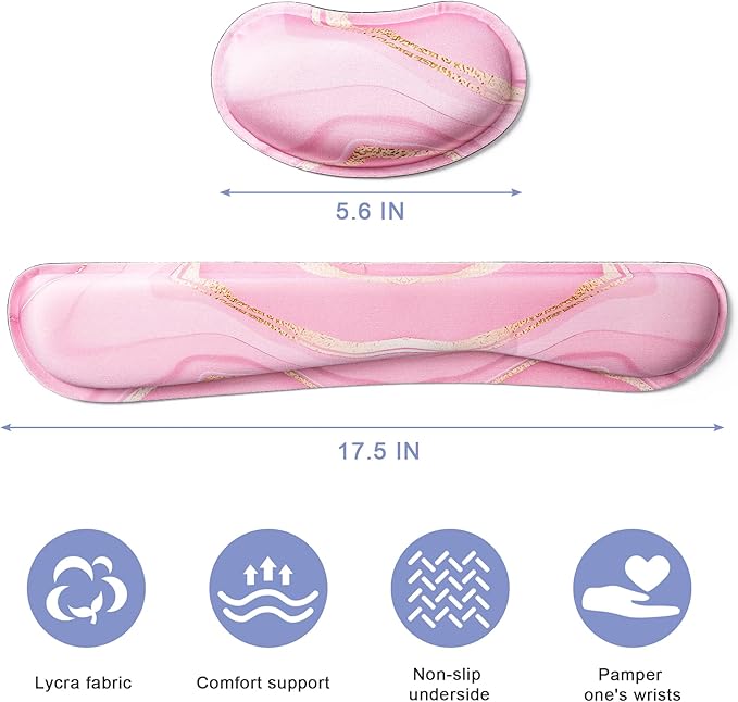 Hoewina Keyboard Wrist Rest, Ergonomic Wrist Rest, Superfine Fabric and Gel - Image 2