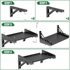 ulibermagnet garage folding storage rack shelves,200lb metal wall, front angle view
