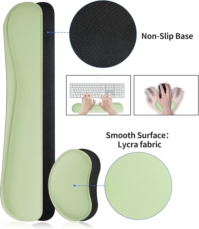 Bloss Leather Desk Mat and Keyboard Wrist Rest, Large Mouse Pad + Keyboard - Image 5