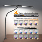 syrinx led desk lamp for home office, 18w shown in use