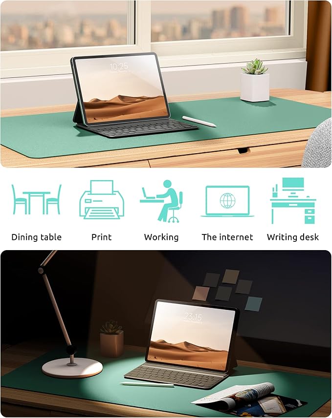 YSAGi Leather Desk Protector, Office Mat, Large Mouse Mat, Non-Slip PU Leather - Image 6