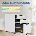 Fesbos 3 Drawer Vertical File Cabinets, Mobile Filling Cabinet - Image 5