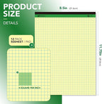 KAISA Graph Paper Legal Pads Writing Pads Recycled Paper 8.5"x11.75" Quad Ruled - Image 2