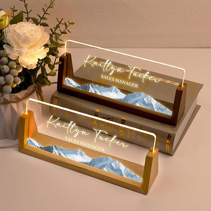 Desk Name Plate Personalized, Custom Office Light Up Name Plate - Image 2