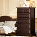VVFLU Farmhouse 6 Drawer Dresser, Storage Dressers Organizer by VVFLU