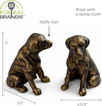 Fox Run Dog Decorative Bookend Set, Set of 2 100% Iron Heavy Bookends for Home and Office, 3.5" x 2.4" x 5" Each