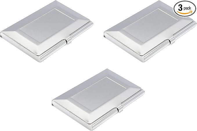 Stephanie Imports Set of 3 Slim & Minimalist Metal Business Card Holder Unisex by Stephanie+Imports
