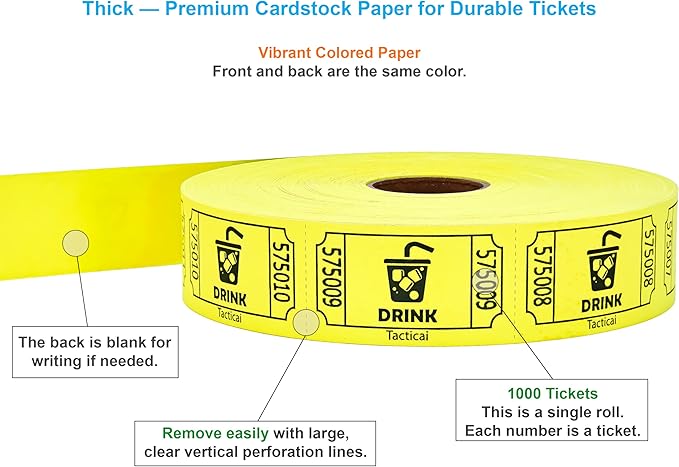 Tacticai 1000 Raffle Tickets, Single Roll - Image 2