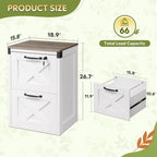 devaise 2-drawer file cabinet with lock, wood office, close-up detail