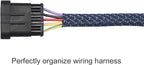 25ft - 1/2 inch PET Expandable Braided Sleeving – BlackBlue – Alex Tech Braided - Image 3