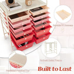 LDAILY 12 Drawer Rolling Storage Cart, Craft Cart Organizer on Wheels w/Metal - Image 7