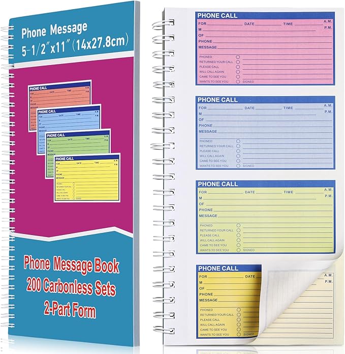 Sinmoe 1 Pcs Spiral Bound Phone Message Book by Sinmoe