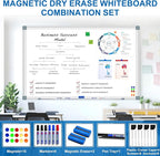 H-Qprobd 6'x4' Large Magnetic White Board Dry Erase Whiteboard - Image 5