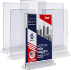 Acrylic Sign Holder 8.5 x 11, T-Shape Menu Holder by DasherProducts