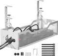 Under Desk Cable Management Tray No Drill, 13.38'' Metal Tray by Litwaro