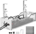 Under Desk Cable Management Tray No Drill, 13.38'' Metal Tray by Litwaro