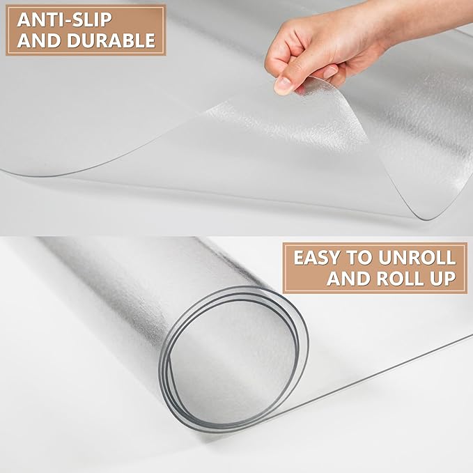 HOMEK Large Office Chair Mat for Hardwood Floor- 46" x 72" Clear Computer Desk - Image 4