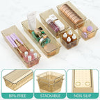 WOWBOX 6 Pack Clear Drawer Organizer Set, Acrylic Drawer Storage Trays - Image 3