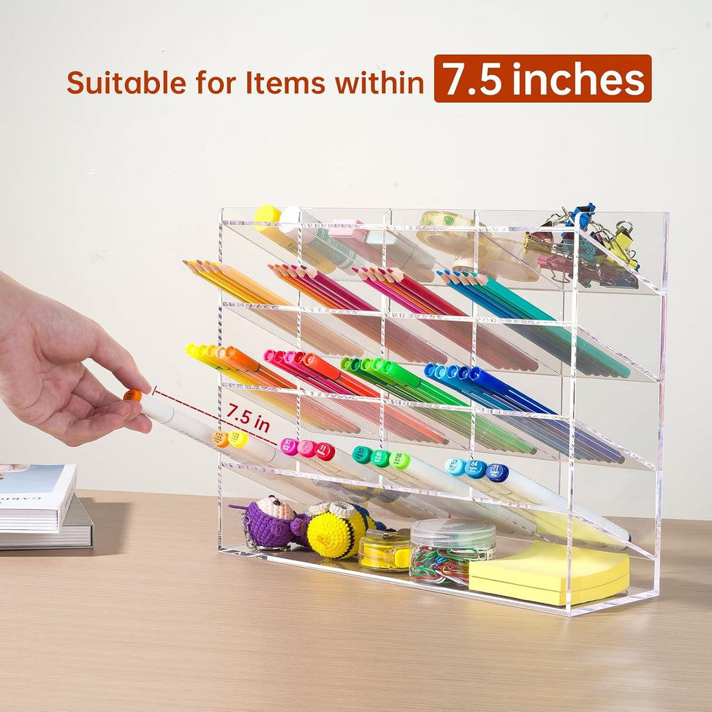 beygorm acrylic vertical marker organizer for 200 markers, side view
