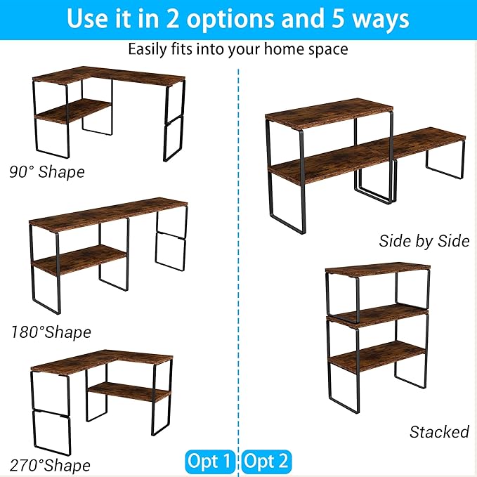 Golener Countertop Organizer Corner Shelf, 2-Tier Adjustable Stackable Corner - Image 6