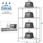M MZG 1000 lbs 4Tier Shelf Metal Storage Shelves Wire Rack Closet Organizers - Image 3