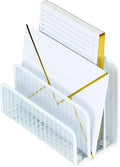 BLU MONACO White Metal Mesh Letter Sorter | 3-Slot Mail Organizer by Blu_Monaco