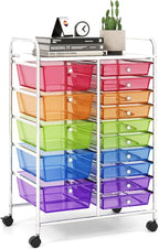 LDAILY 15 Drawer Rolling Storage Cart, Rolling Cart by LDAILY