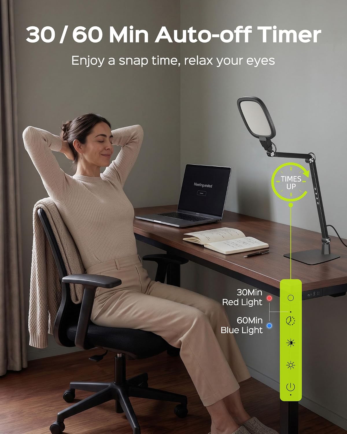 led desk lamps for home office, 18w bright on a desk or shelf