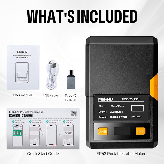 Makeid EP53 Portable Industrial Label Maker, Mobile APP & PC Editor Compatible - Image 8
