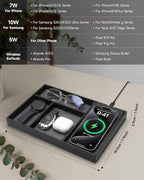 Valet Tray, Built in Wireless Charging Pad, Nightstand Organizer, Two-Toned - Image 2