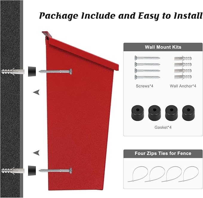 KYODOLED Wall-Mount Mailbox, Large Capacity Mail Box, Galvanized Steel - Image 5