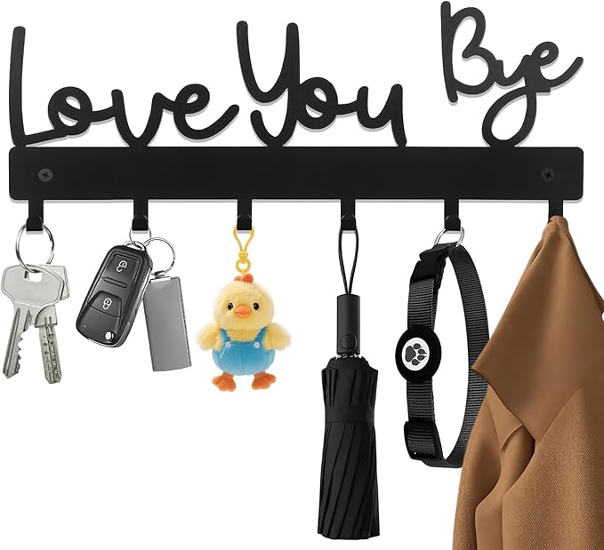 Key Holder for Wall, Key Hooks Organizer Hanger Rack Wall Mounted by BADAO