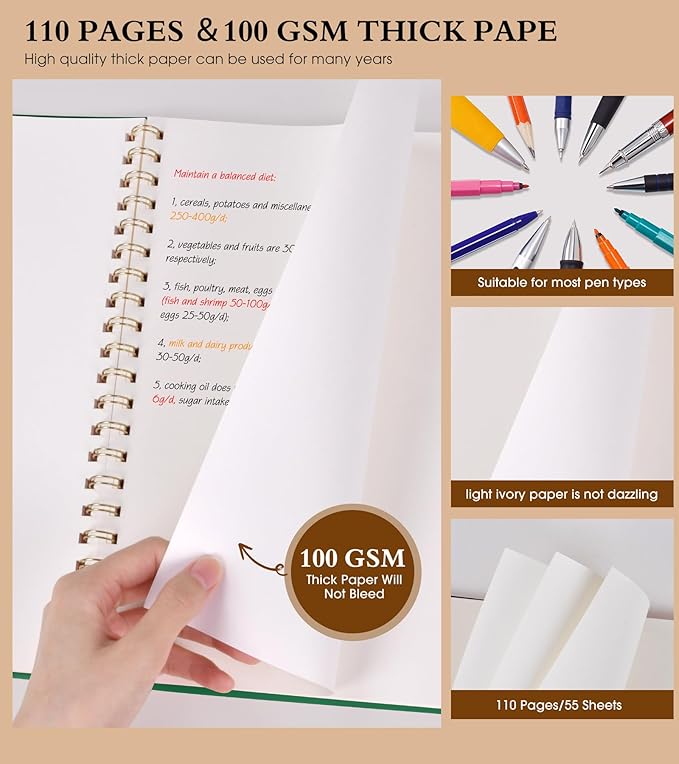 Blank Spiral Notebook Journal 8.5” x 11”, A4 Large Sketch Book - Image 4
