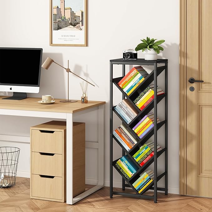 IBUYKE 9 Tier Tree Bookshelf, Floor Standing Wood Bookshelf - Image 2