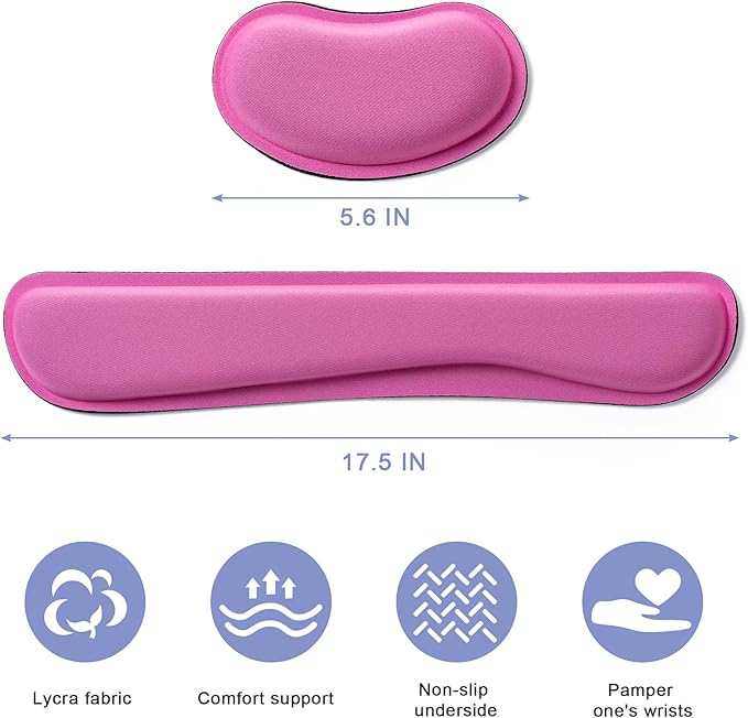Hoewina Keyboard Wrist Rest, Ergonomic Wrist Rest, Superfine Fabric and Gel - Image 2