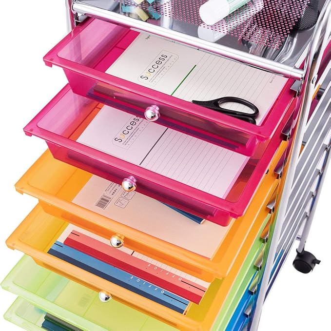 Giantex 10 Drawer Rolling Storage Cart Scrapbook Paper Office School Organizer - Image 8
