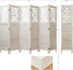 Room Divider Wood Carved Wall Divider Indoor Folding Portable Partition Screen - Image 2