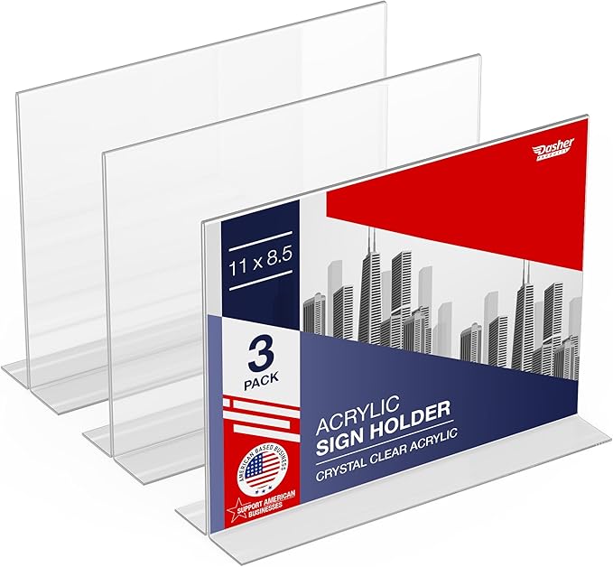 Acrylic Sign Holder 11 x 8.5 by DasherProducts