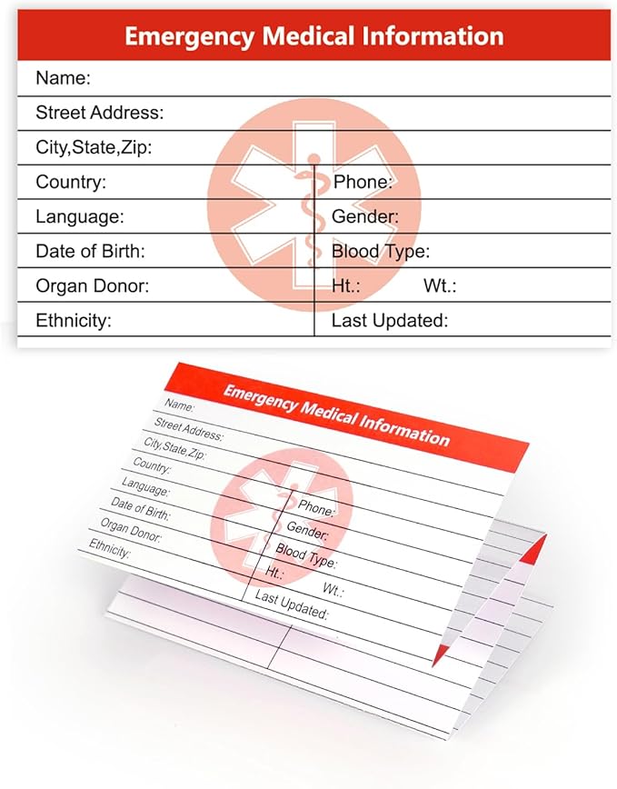 MEDMAX 8 Pack Emergency Medical Cards Tri-Folding - Image 7