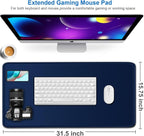 Large Mouse Pad, 31.5x15.7 inch Large Extended Computer Keyboard Mouse Mat - Image 2