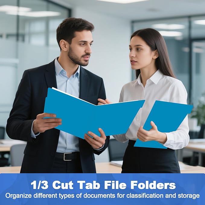 File Folder, HERKKA 120 Pack 1/3 Cut Tab File Folders, File Folders Great - Image 7