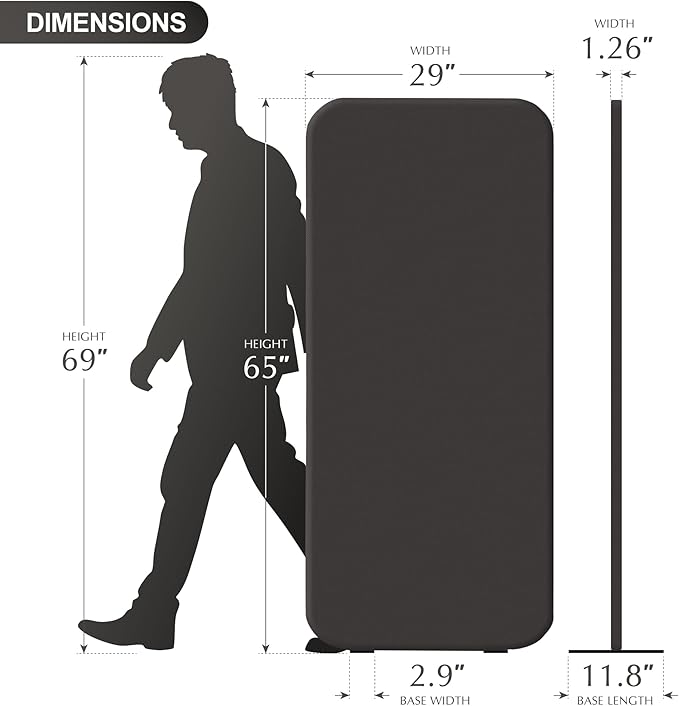 DECOLAB Room Divider Panel, Standing Privacy Partition Dividers - Image 6