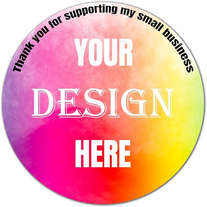 Custom 100-500 Stickers with Any Image Logo and Text. Business Logo Thank You by LAUKIYE