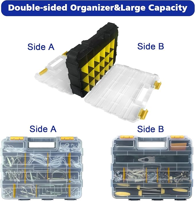 Double Side Tool Box Organizer, Hardware Storage Box, Portable Small Parts - Image 6