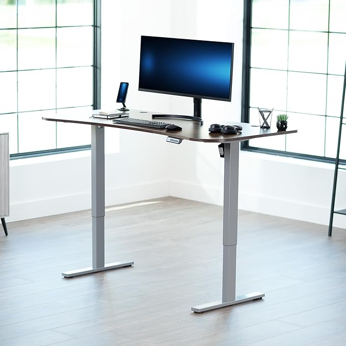 VIVO Electric 63 x 32 in Rustic Standing Desk, Memory Height Adjustment - Image 2