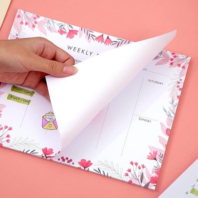 Weekly Planner Notepad Tear Off Set of 2 Weekly Calendar Pad 52 Undated To Do - Image 4