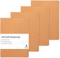 4 Pack Blank Kraft Notebooks, 8.3x5.5 Inches A5 Small Journals Bulk Blank by Welcometomiikoul